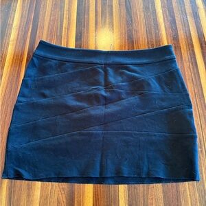 Express Black Diagonal Seam Mini Skirt